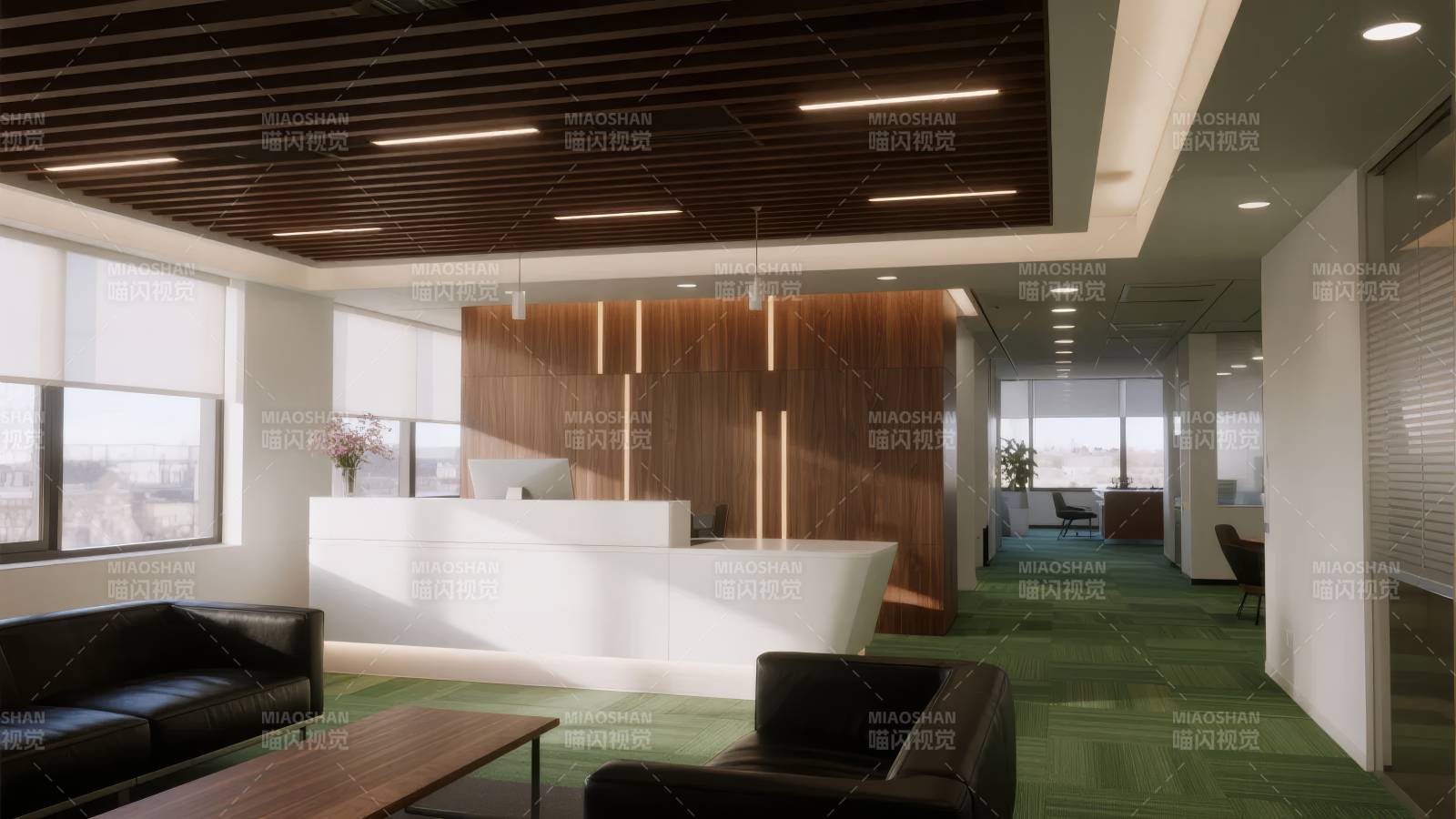 现代办公大厅图片