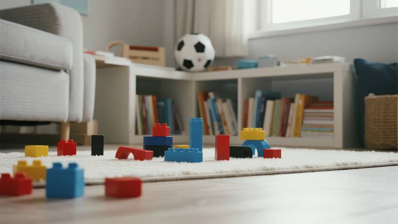 乐高积木散落客厅图片