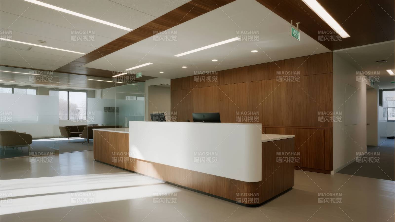 现代办公前台设计图片
