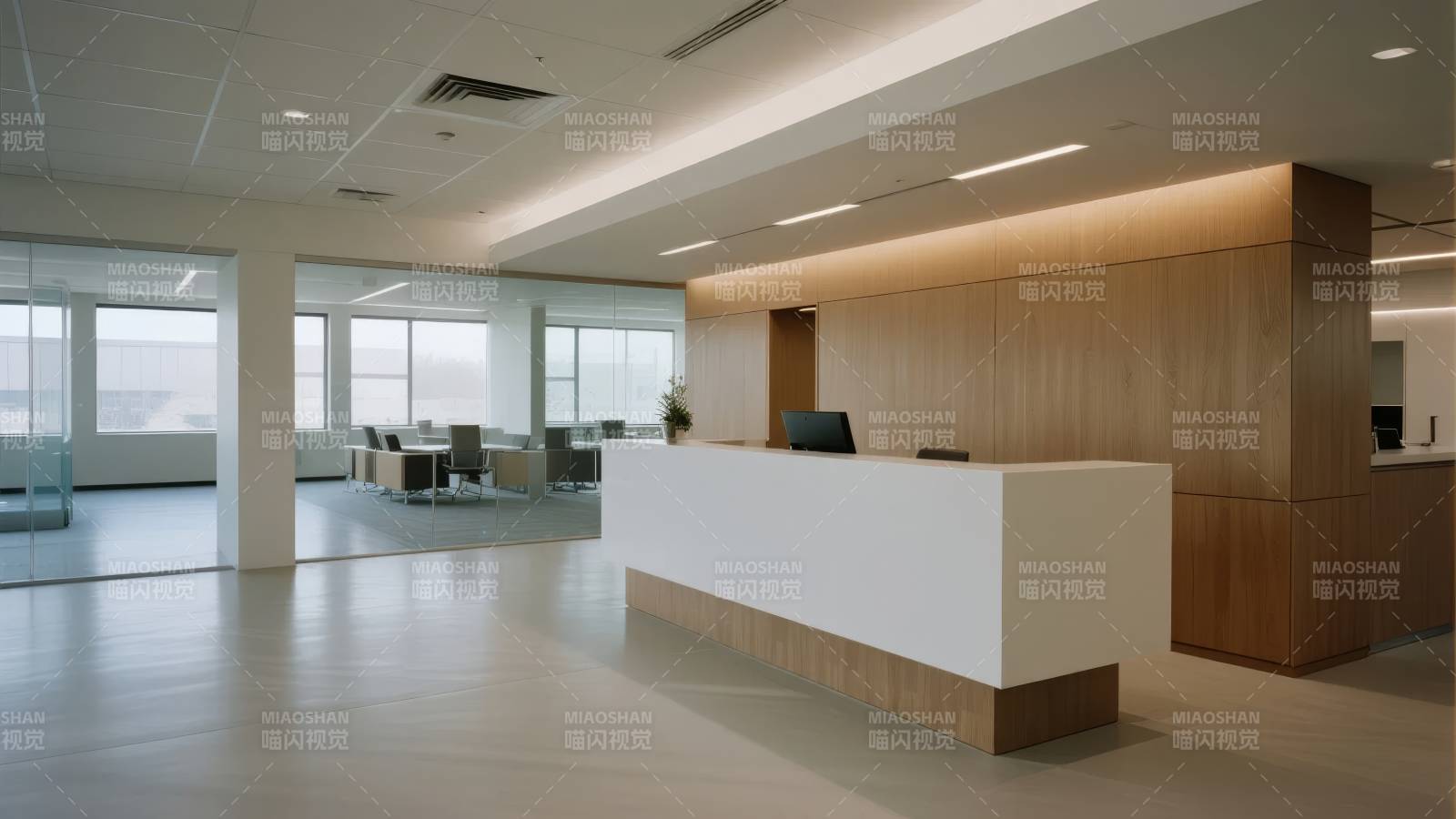 现代办公大厅图片