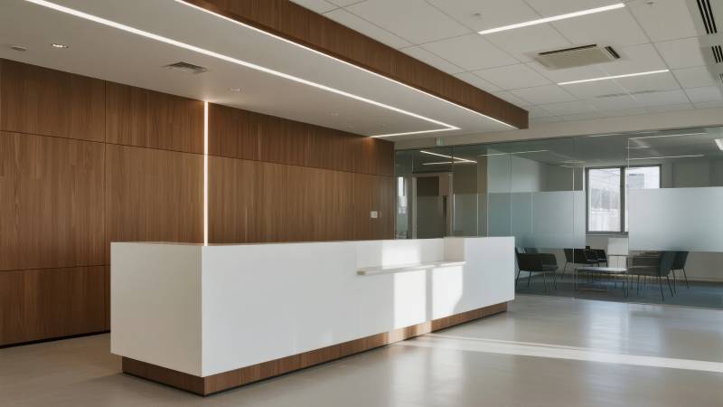 现代办公接待区图片