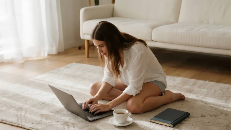 居家办公的宁静时光图片