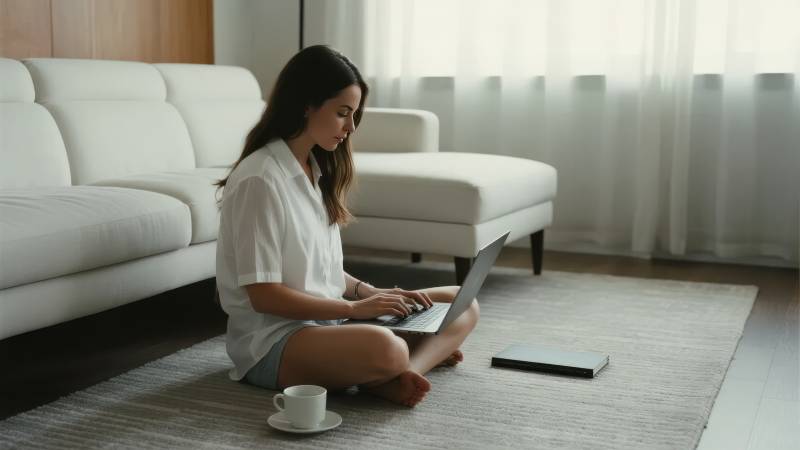 居家办公的宁静时光图片