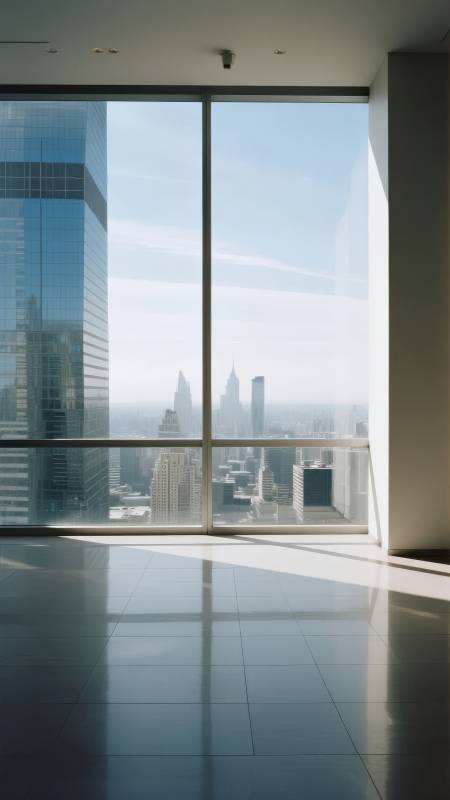 城市天际线窗景图片