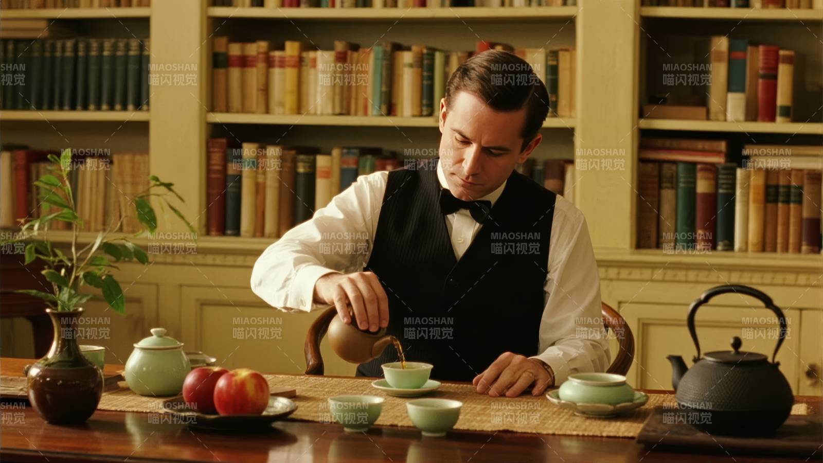 书房品茶时光图片