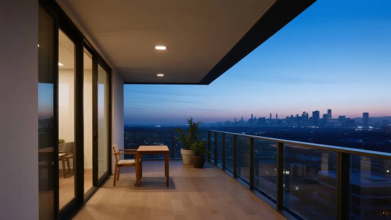 都市夜景阳台图片