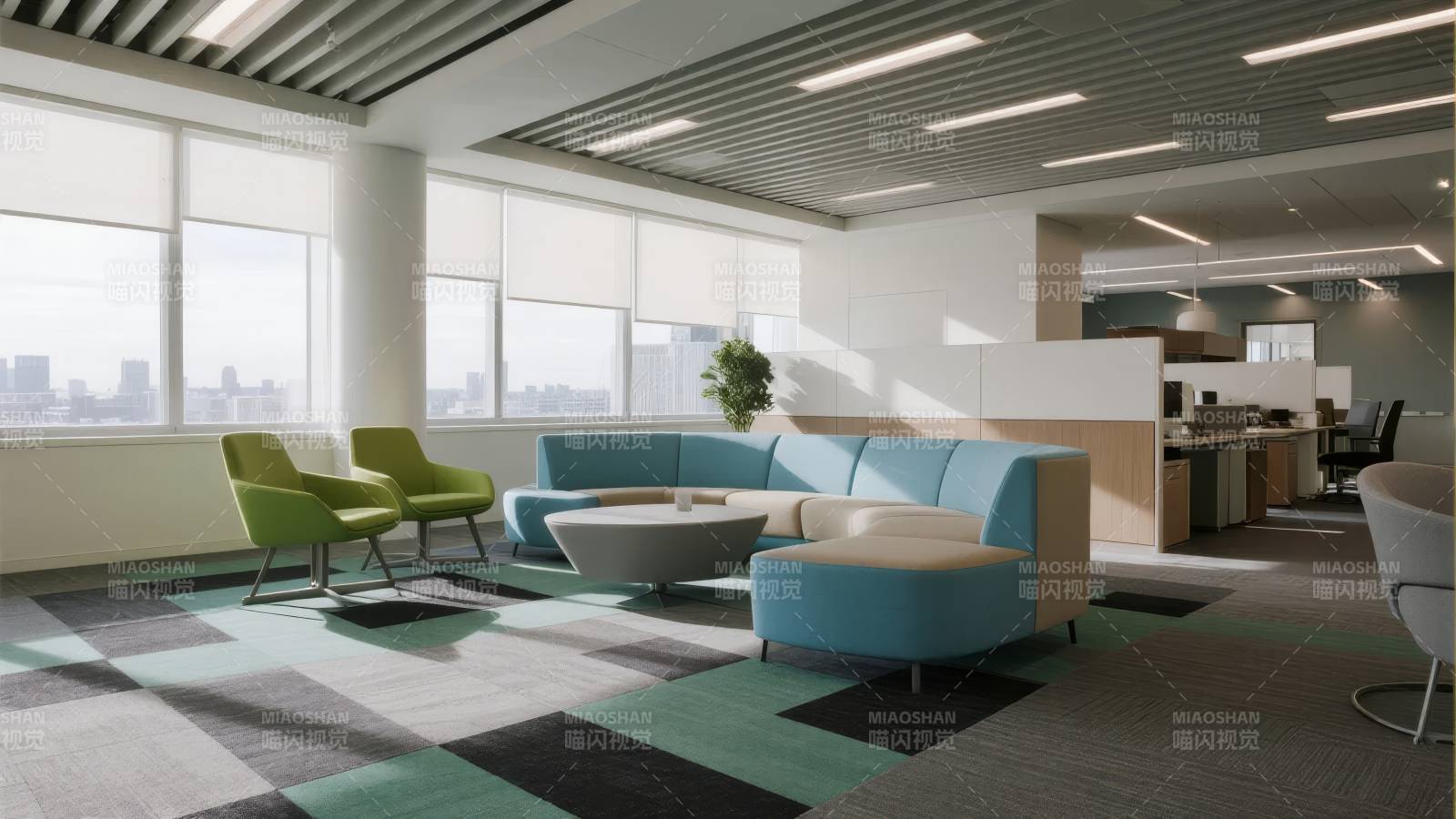 现代办公休闲区图片