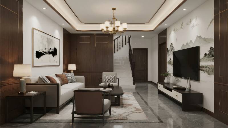 现代中式客厅设计图片