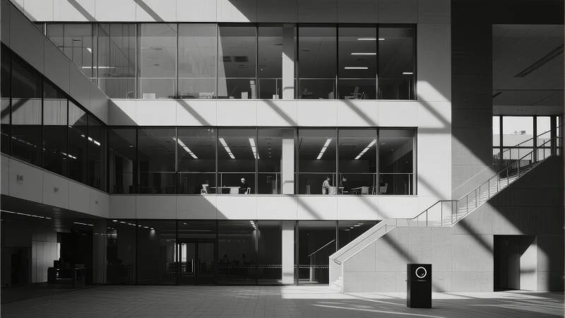 现代建筑光影交错图片