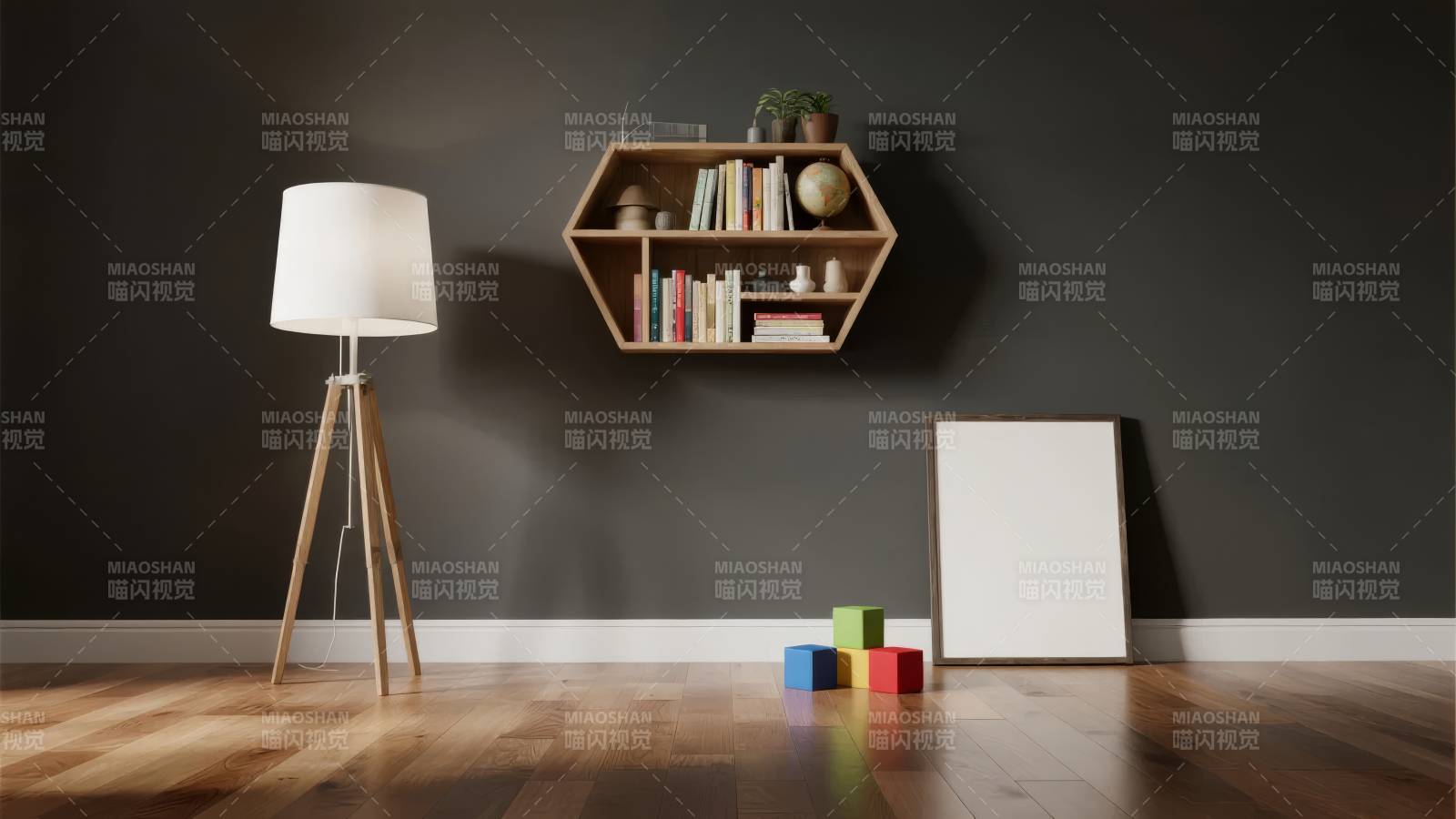 简约书房一角图片