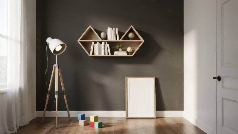 简约书房一角图片