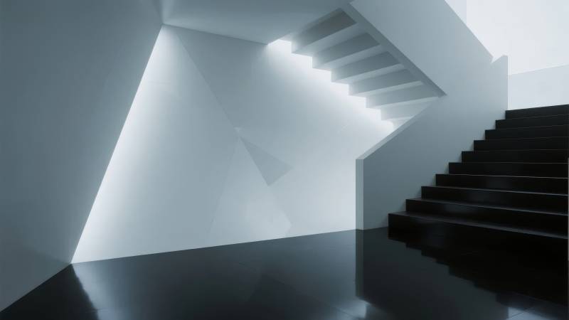 光影交错的阶梯图片