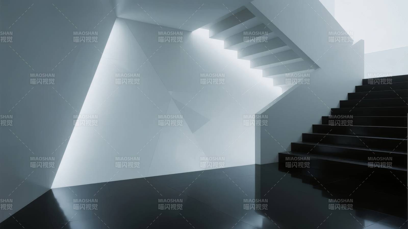 光影交错的阶梯图片