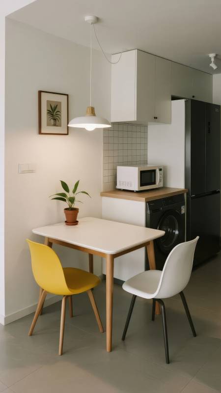 简约厨房餐桌一角图片