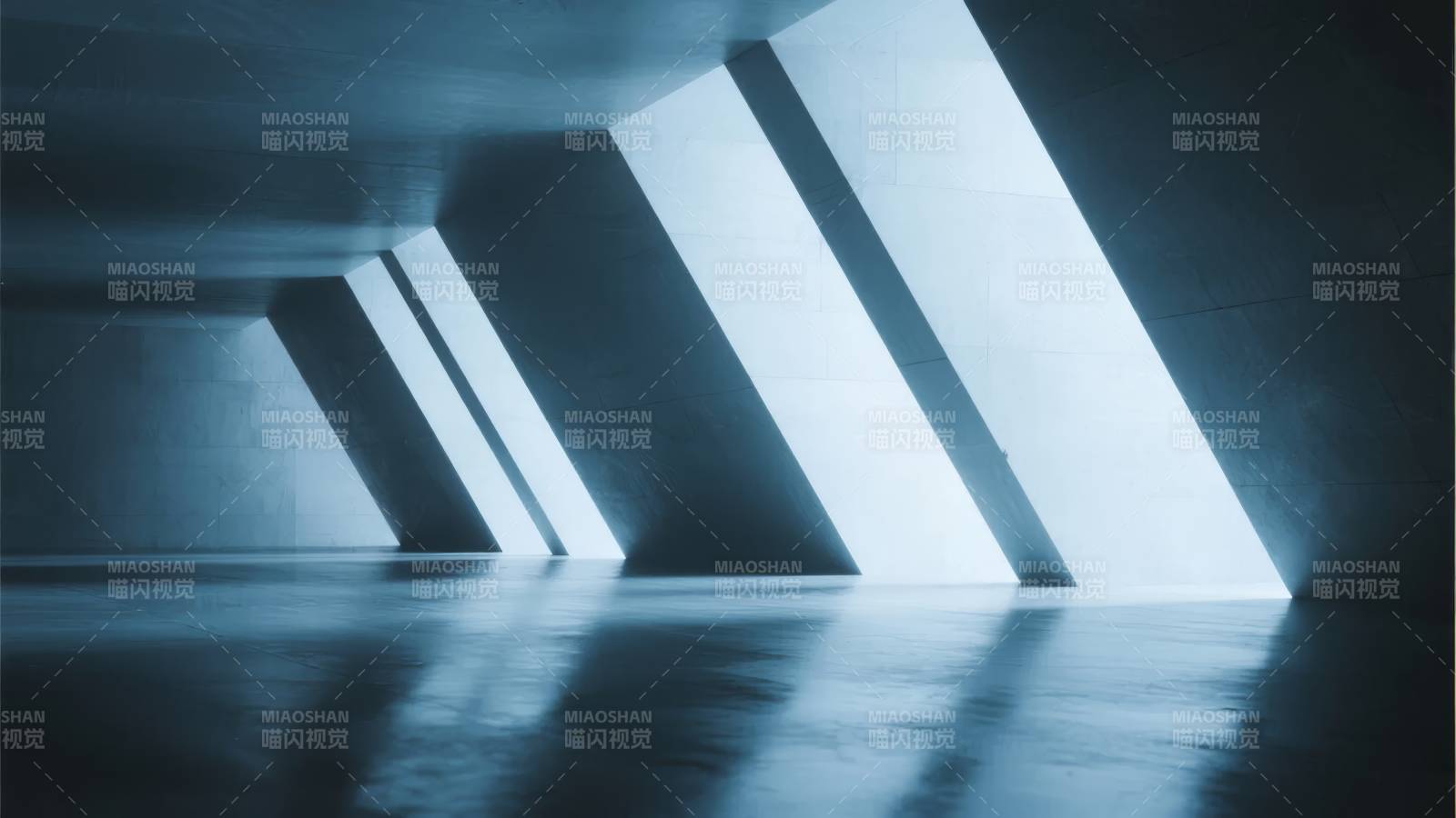 光影交错的未来隧道图片