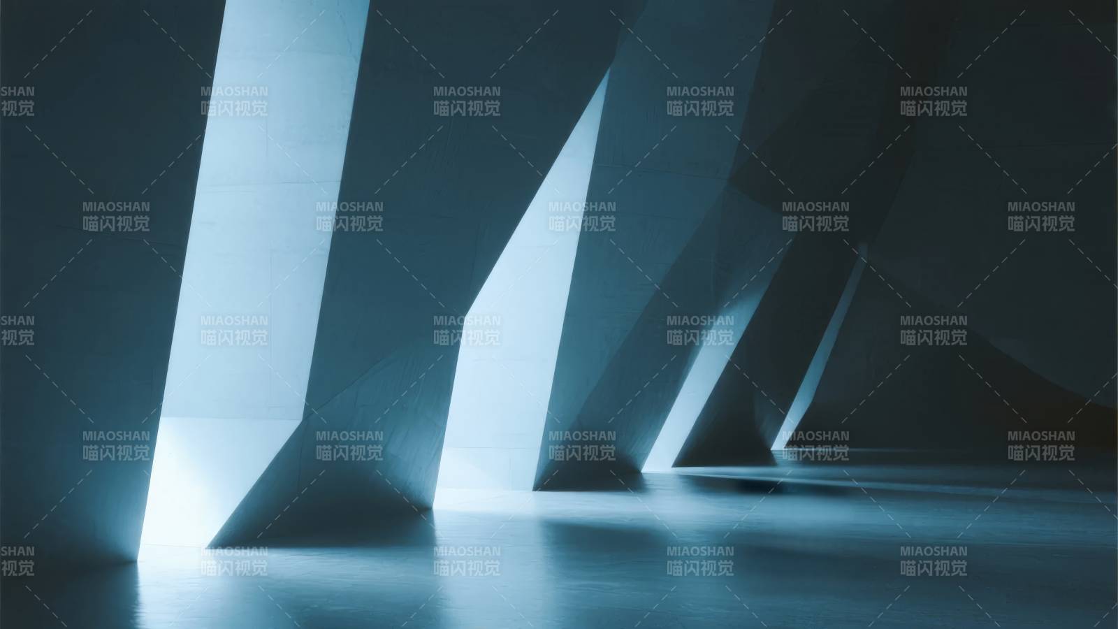 光影交错的几何空间图片