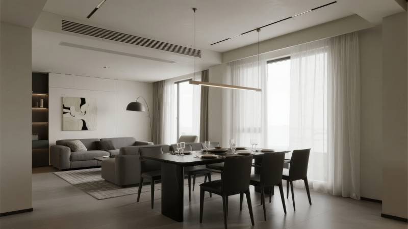 现代简约客厅餐厅图片