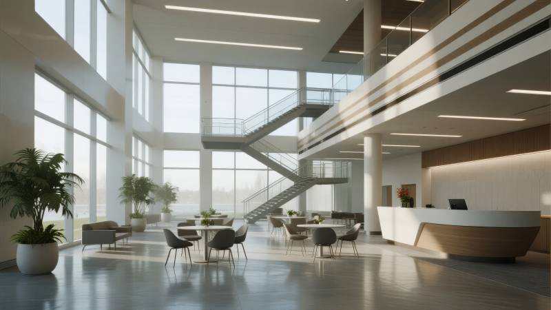 现代办公大厅图片