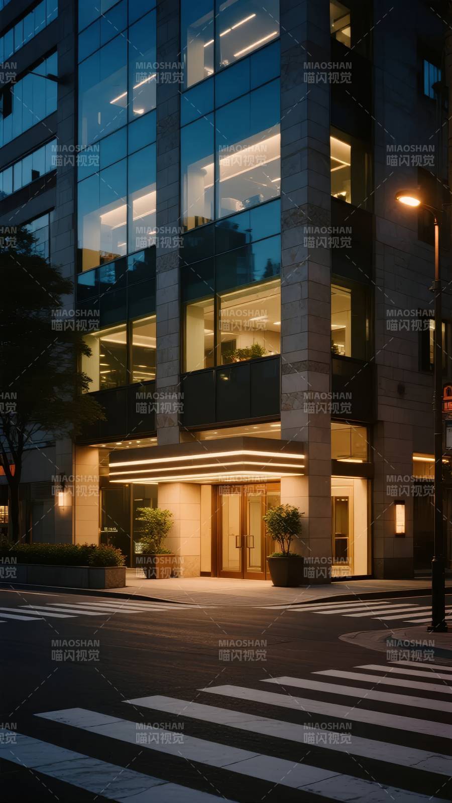 都市夜景建筑入口图片