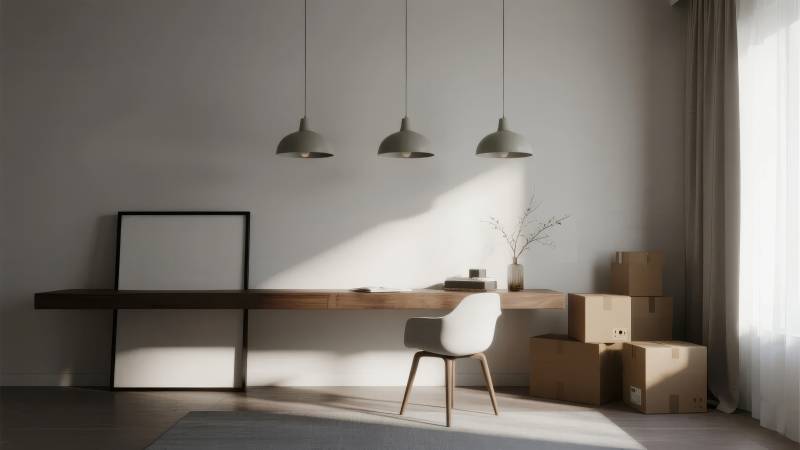 简约书房一角图片