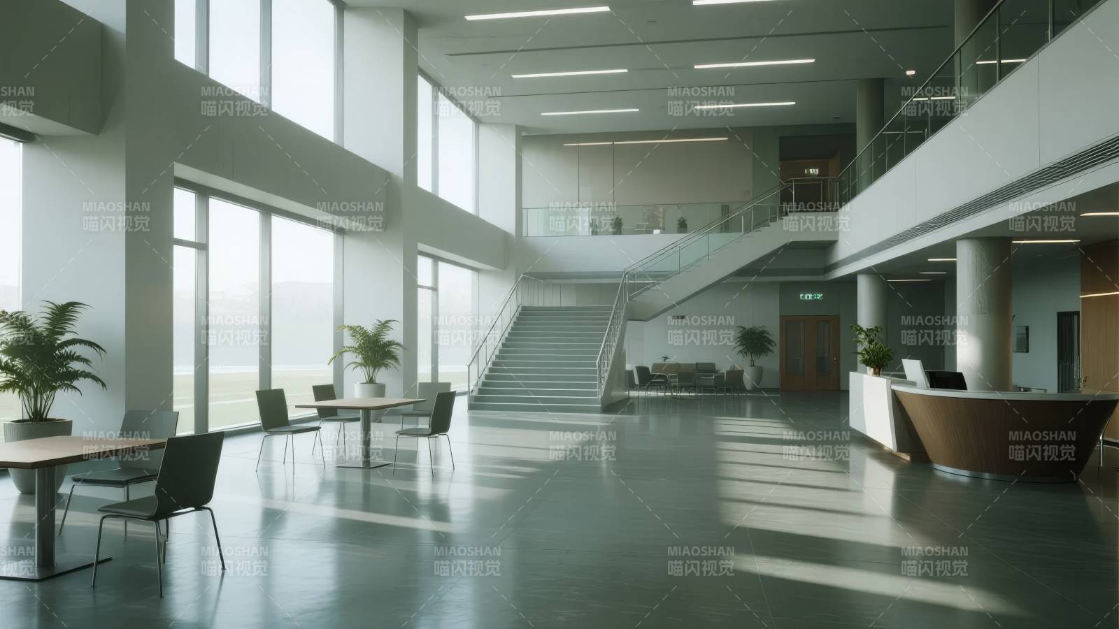 现代办公大厅图片