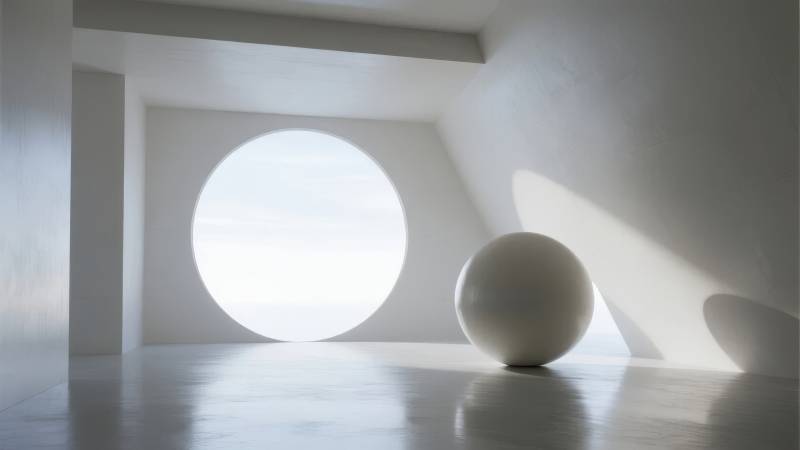 光影中的球体图片