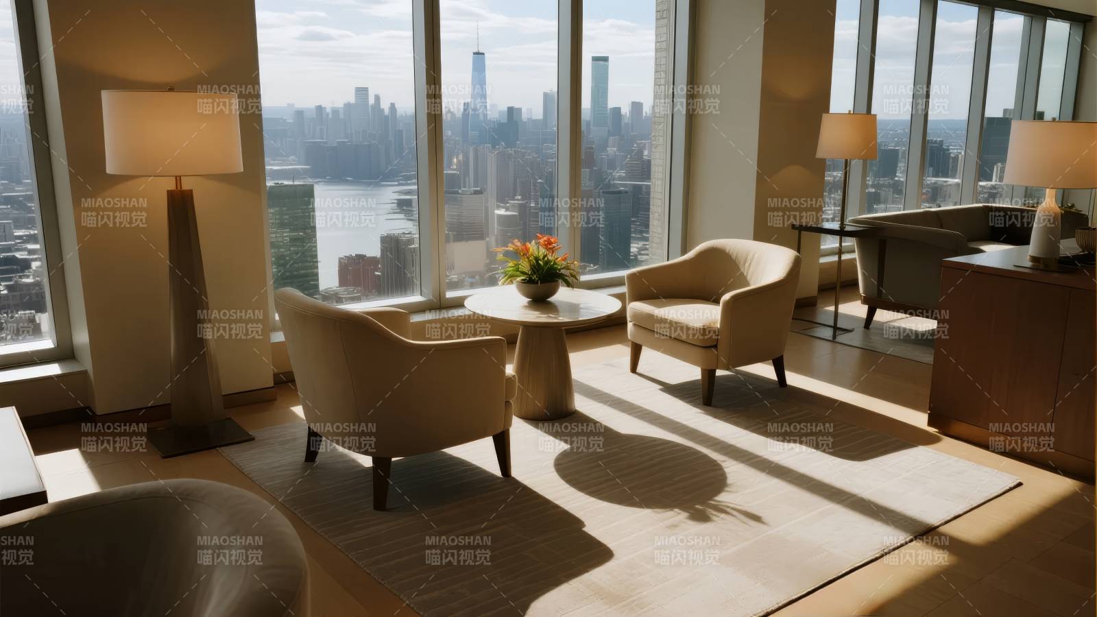 城市景观客厅图片