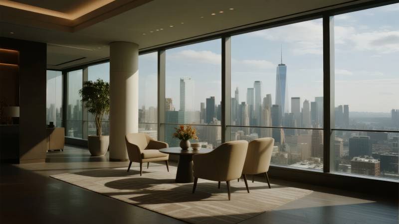 城市天际线观景厅图片