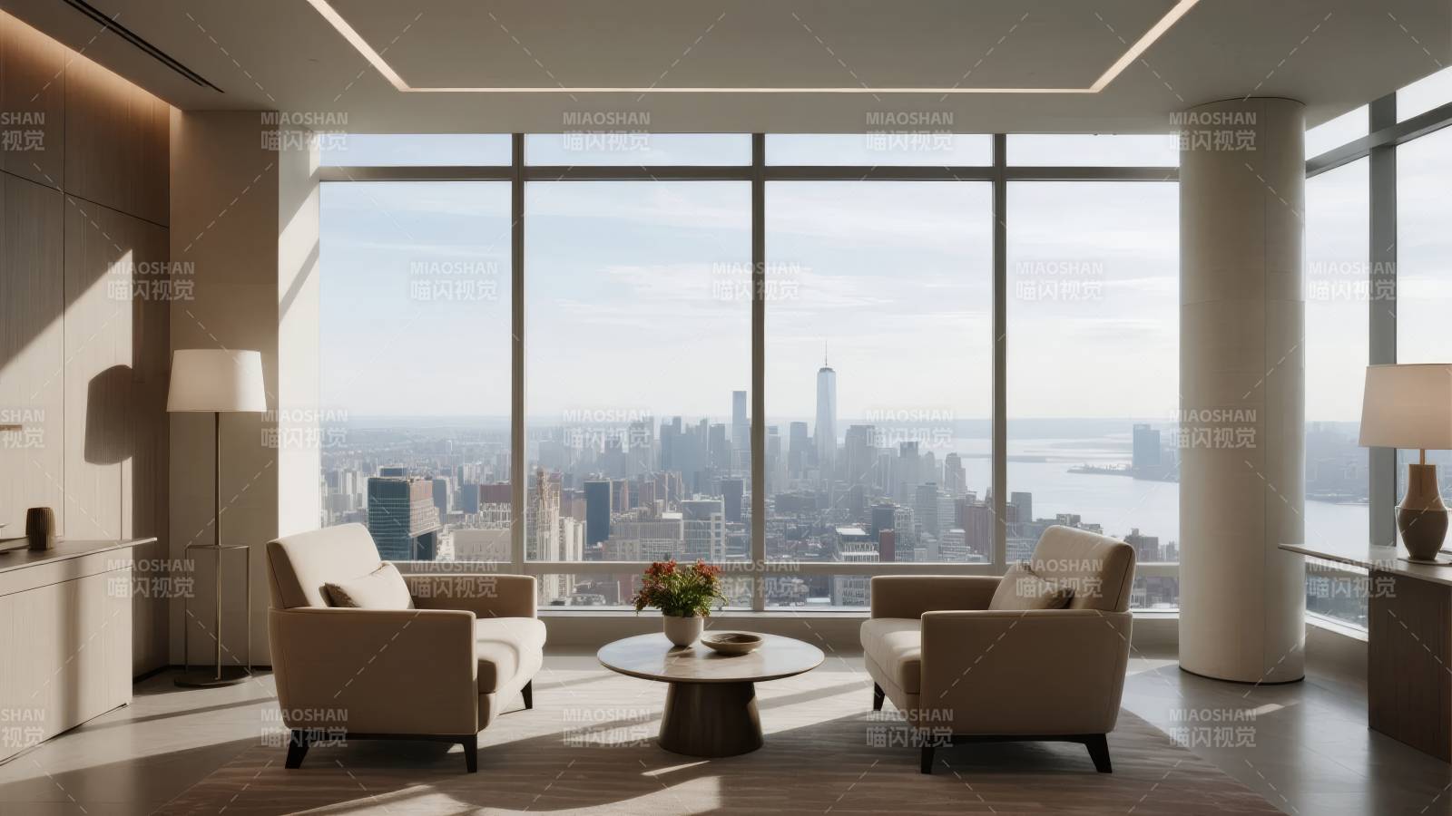 都市全景客厅图片