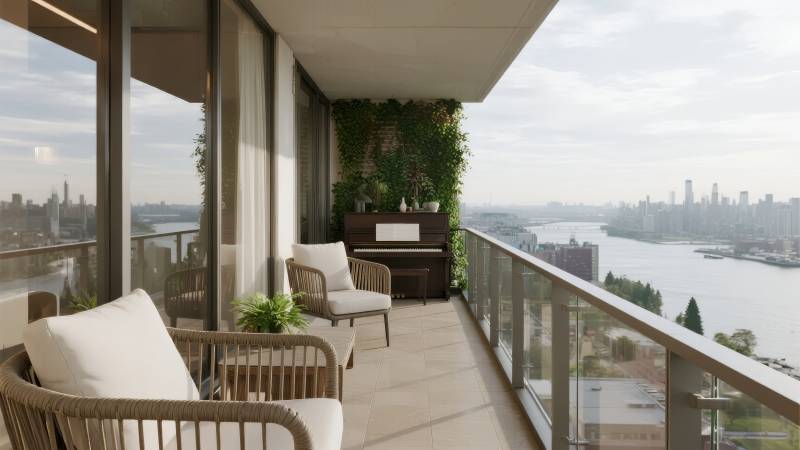 城市阳台风光图片