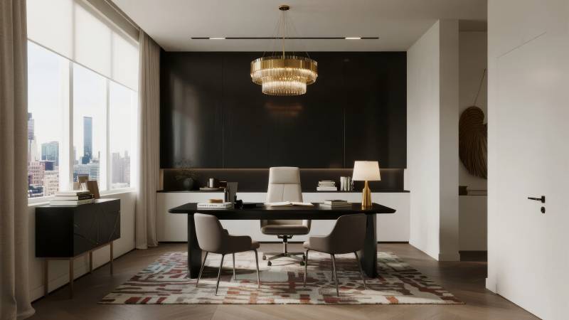 现代简约书房设计图片