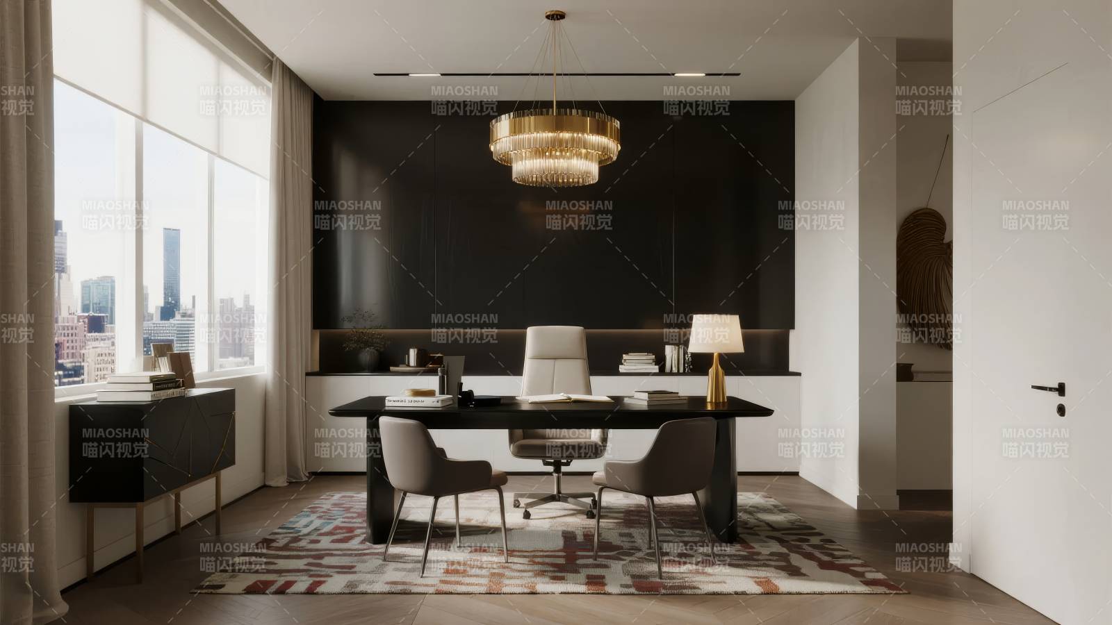 现代简约书房设计图片