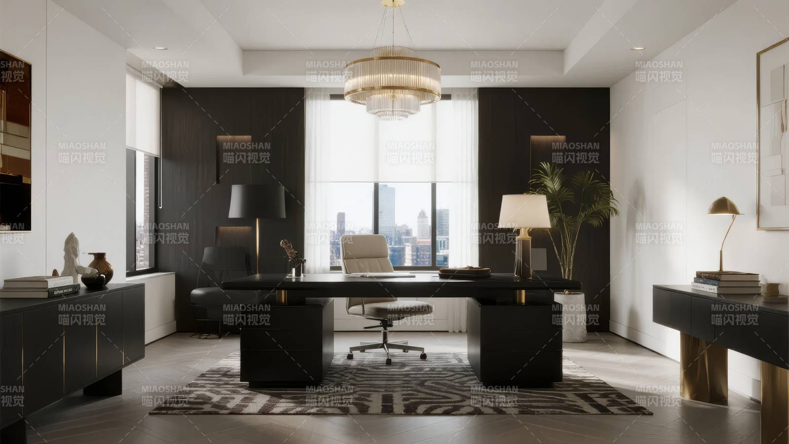 现代简约书房设计图片