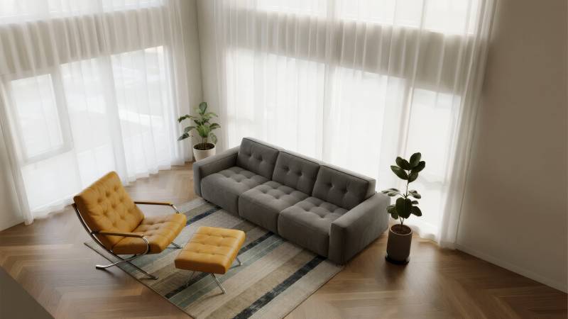 现代简约客厅布置图片