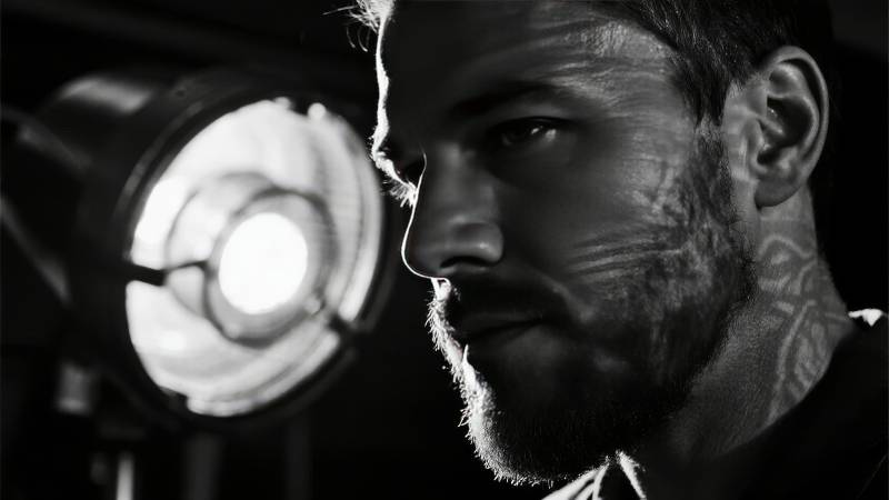 光影中的男子图片