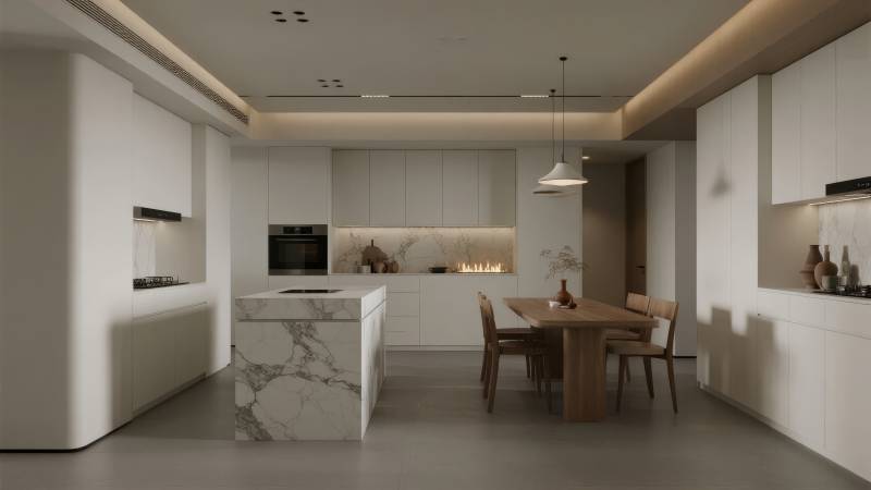 现代简约厨房餐厅图片