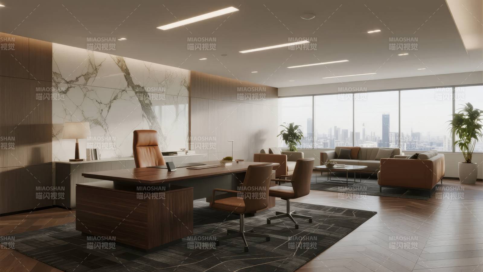 现代办公室全景图片