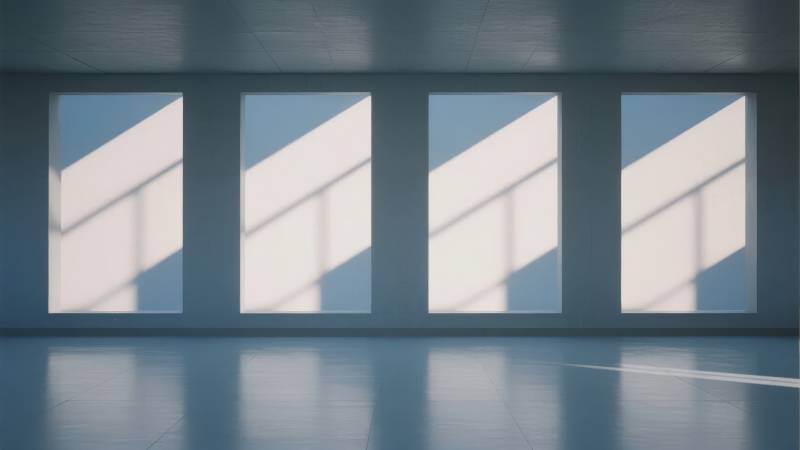 光影交错的窗景图片