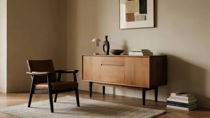 简约木质家具搭配图片