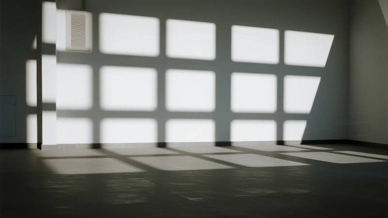 光影交错的空房间图片