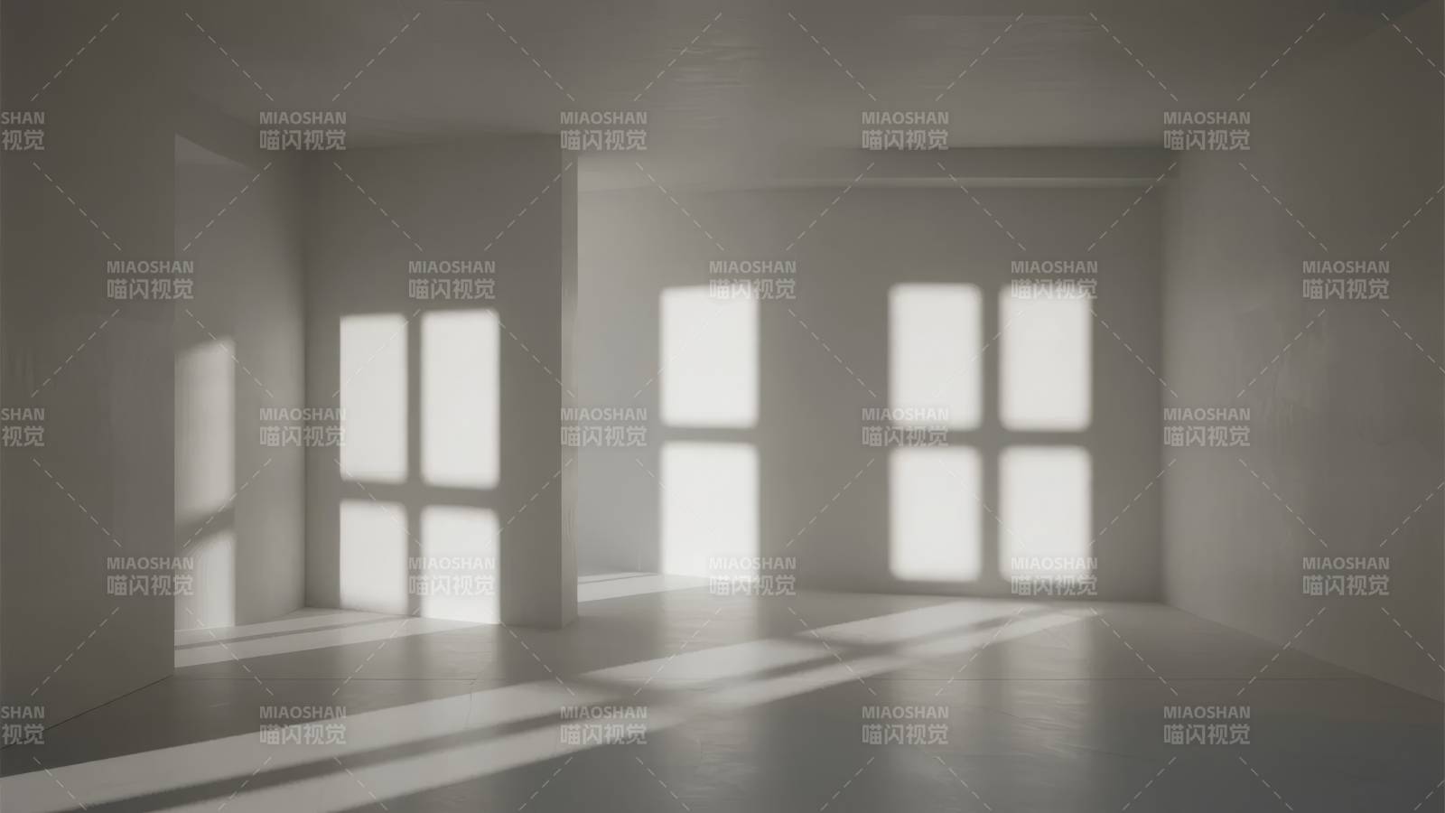 空旷房间光影交错图片