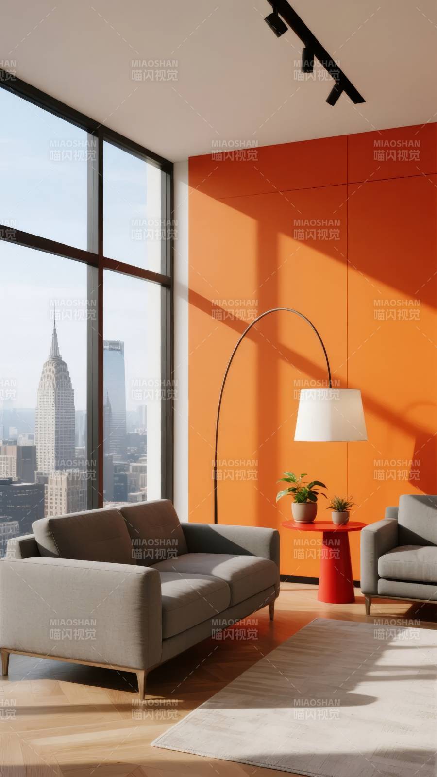 现代都市客厅一角图片