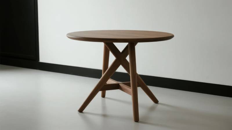 简约木质圆桌图片