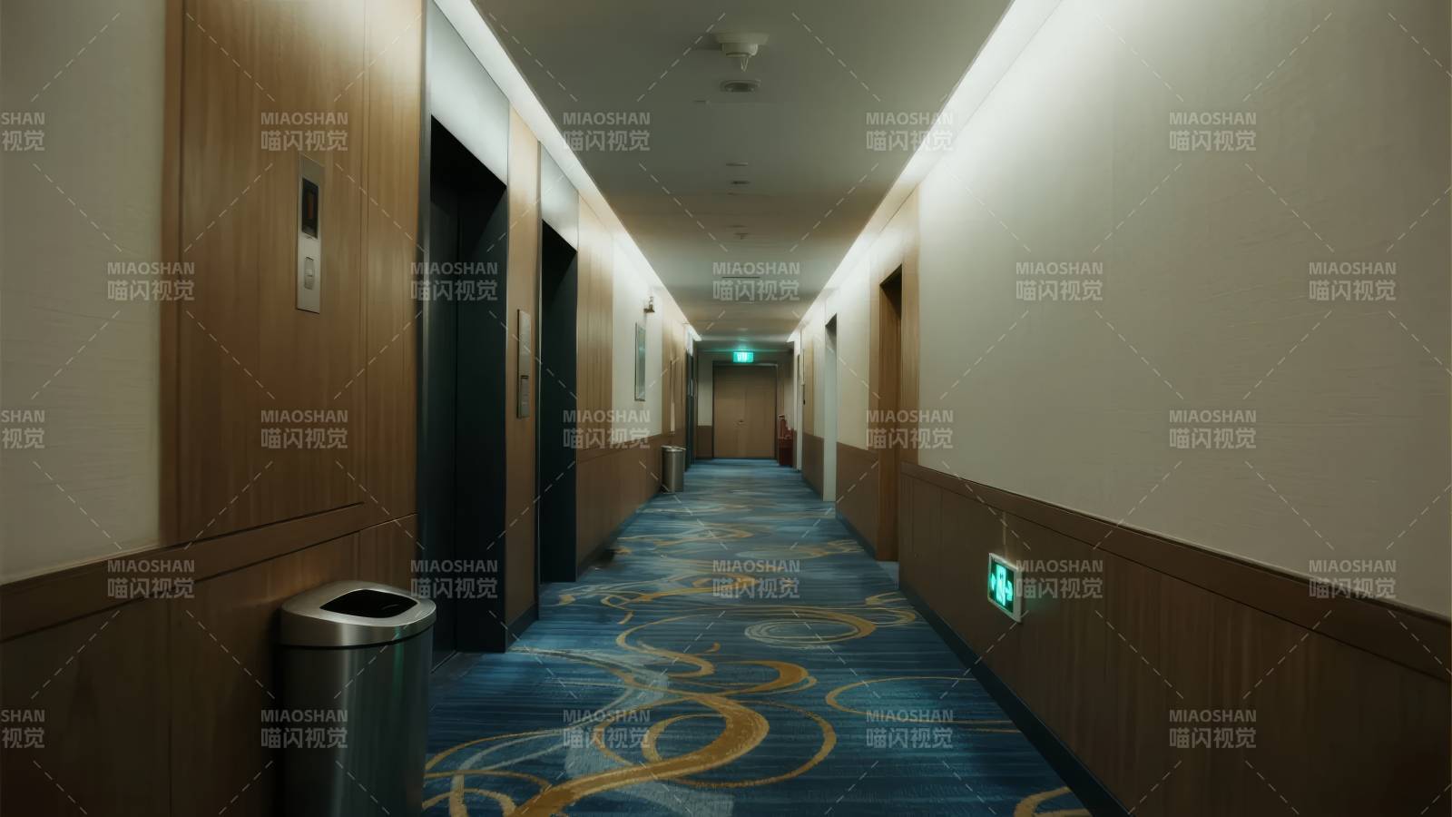 酒店走廊静谧长廊图片