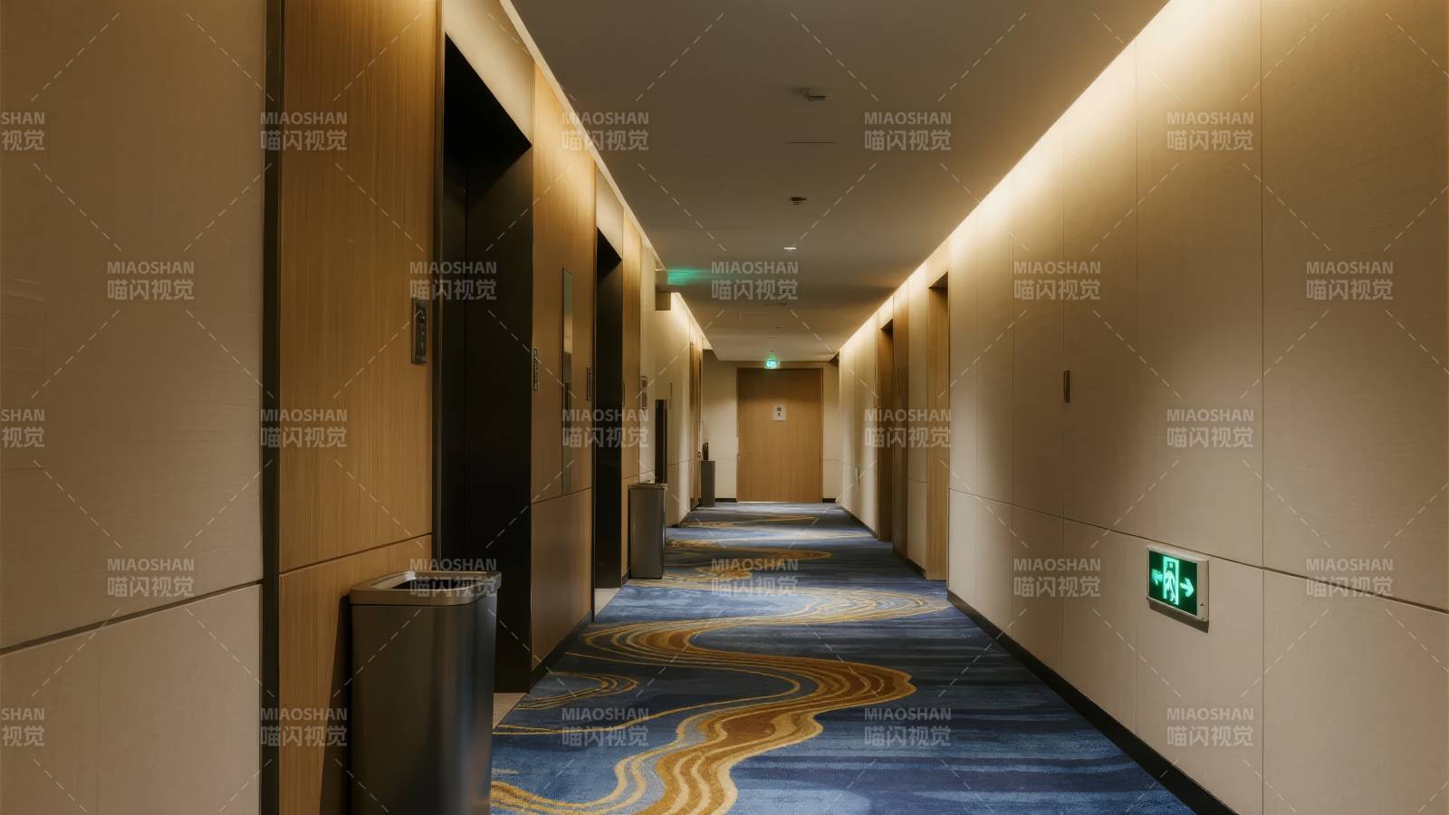 酒店走廊夜景图片