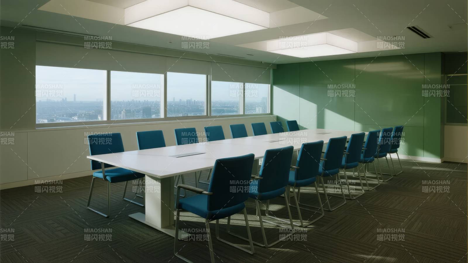 现代会议室全景图片