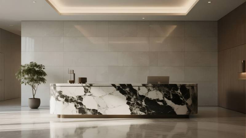 现代大理石前台图片