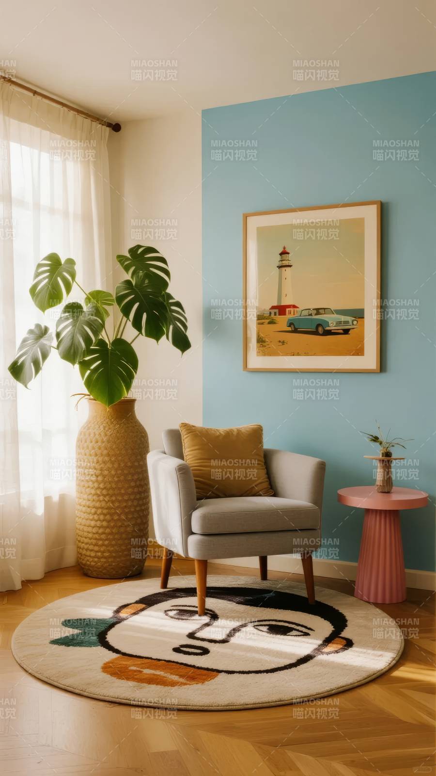 温馨客厅一角图片