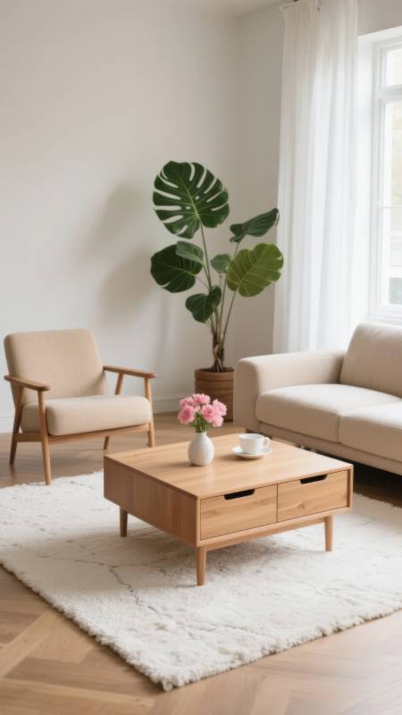 简约客厅绿植点缀图片