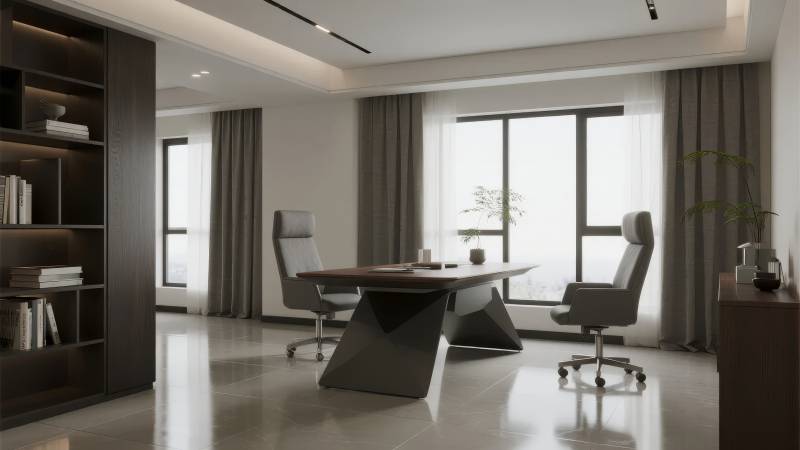 现代简约书房设计图片